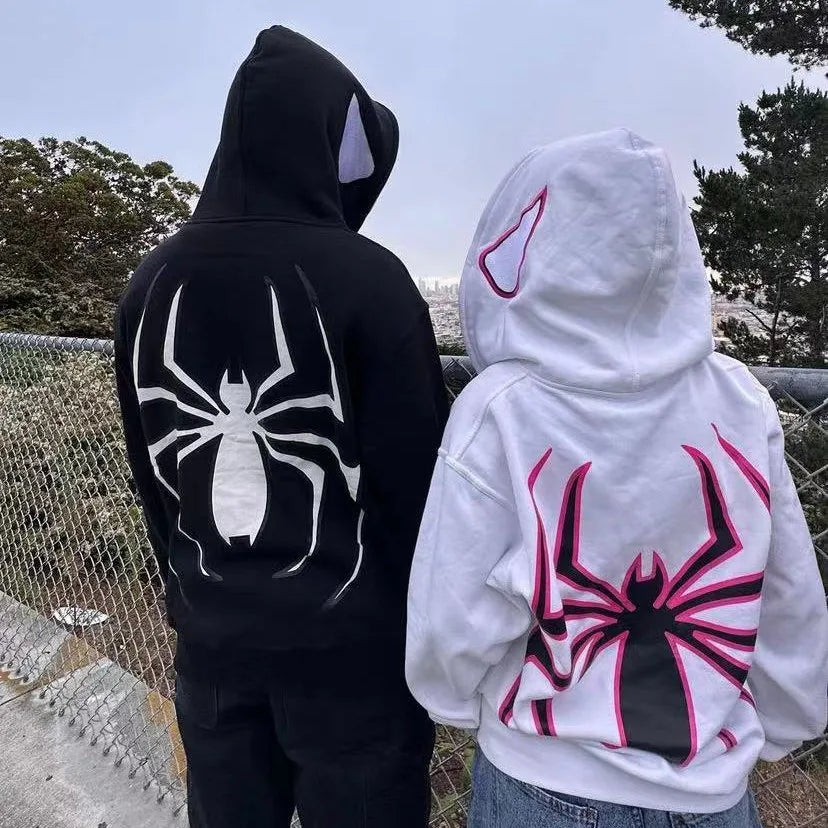 Full Zip Up Spider Hoodie