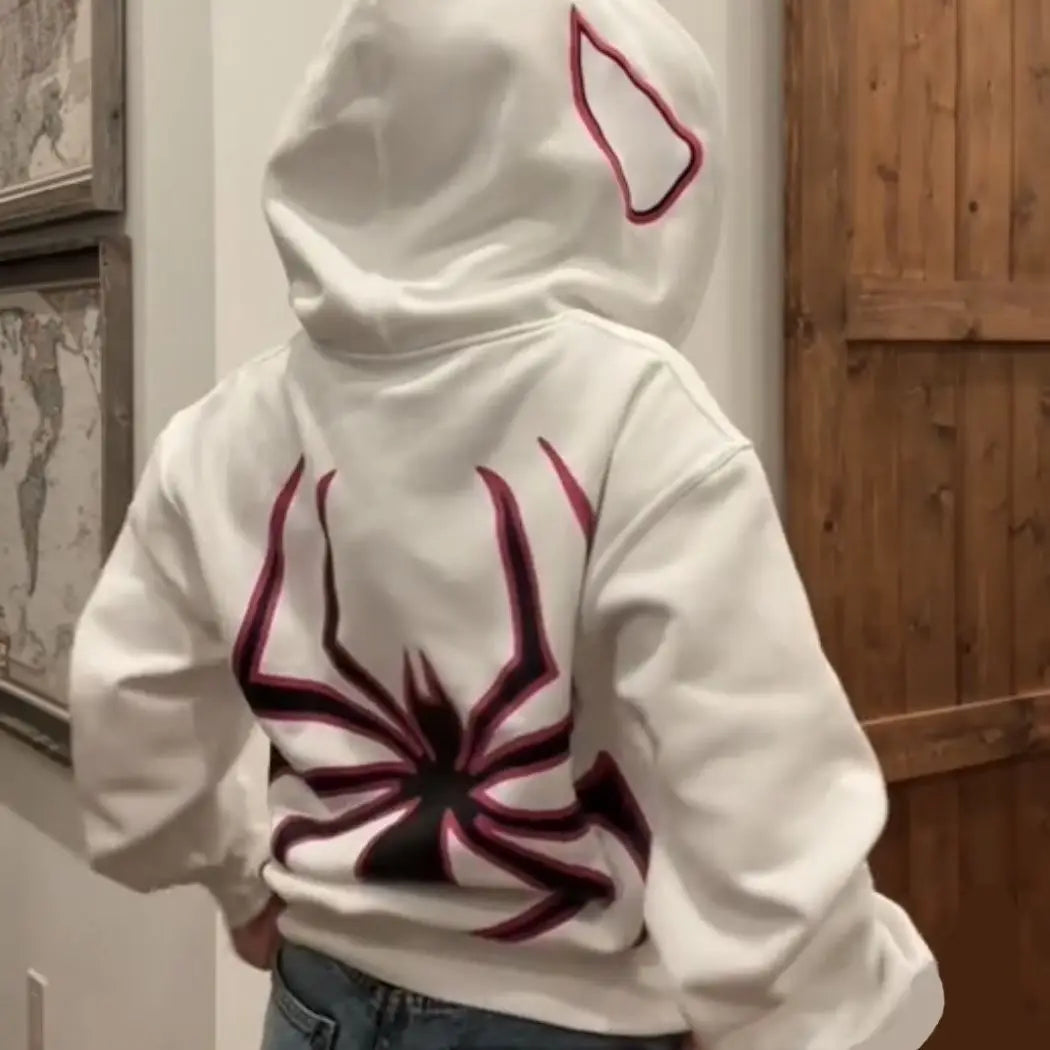 Full Zip Up Spider Hoodie