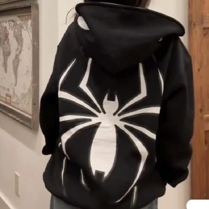 Full Zip Up Spider Hoodie