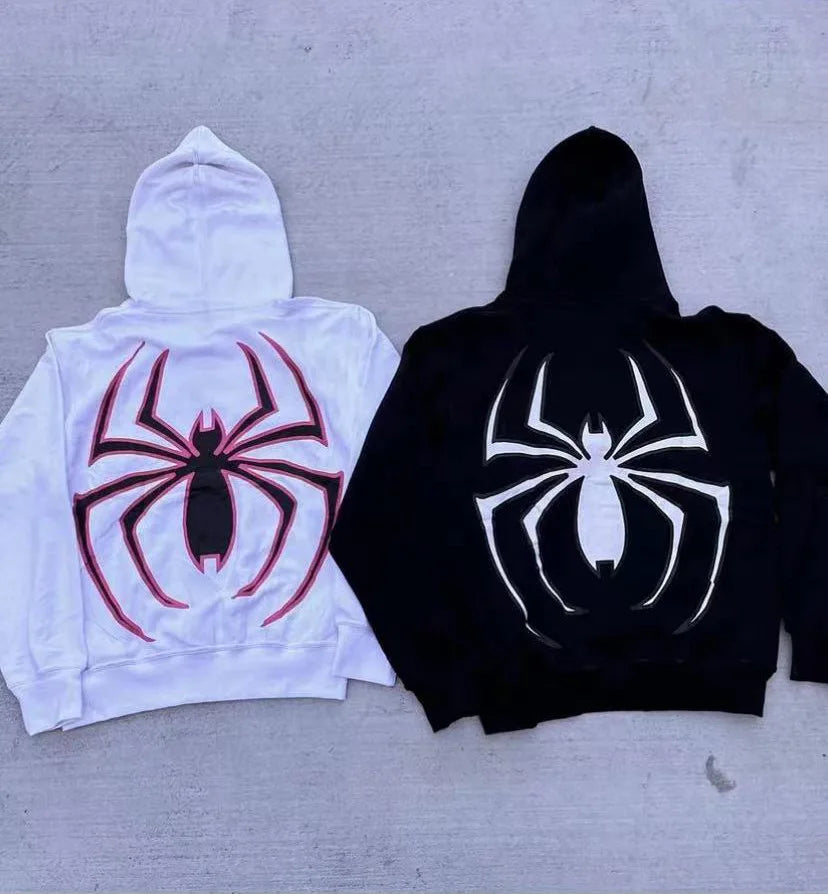 Full Zip Up Spider Hoodie